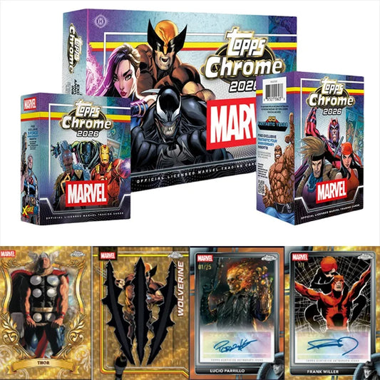 Sběratelské karty Topps Chrome Marvel Comics 2026 – oficiální sada Wolverine a Venom