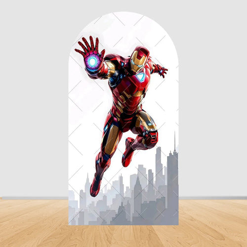 Narozeninová oblouková dekorace Avengers Iron Man – let s nataženou dlaní