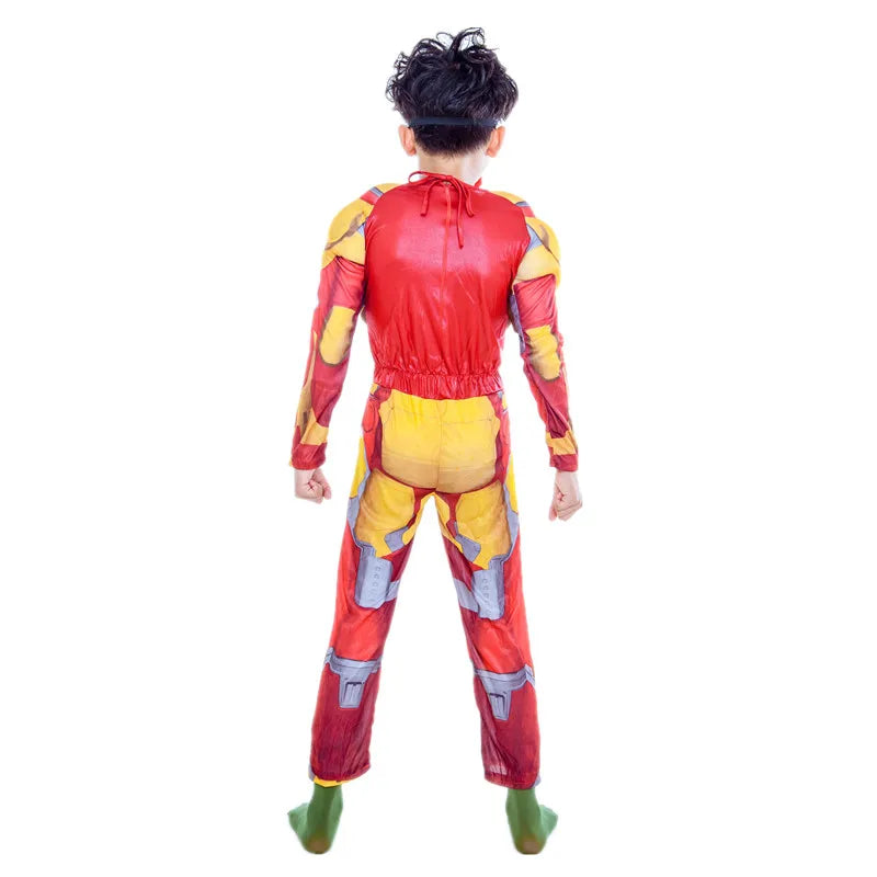 Costum cosplay pentru copii Iron Man - Combinezon musculos auriu